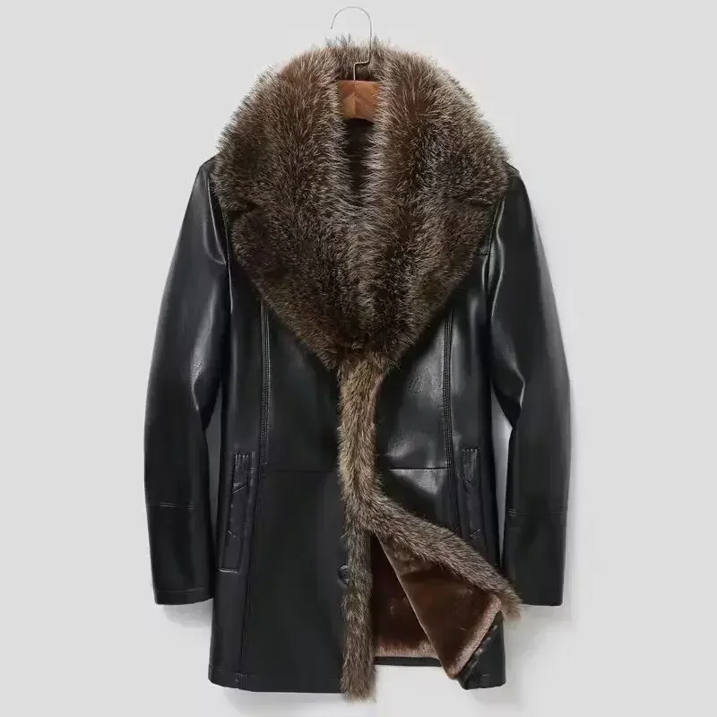 Wool Coat Peacoat - Haining Kürk Bir Adam Yün Kalınlaşmış