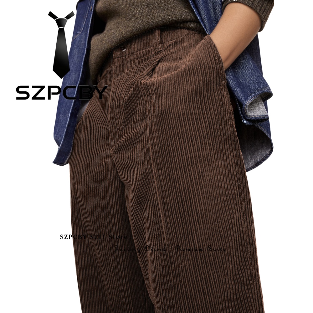 Corduroy Pant Warm - Erkekler için Kalın, Sıcak, Yüksek Bel,